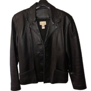 VTG Cache’ Black Leather Jacket